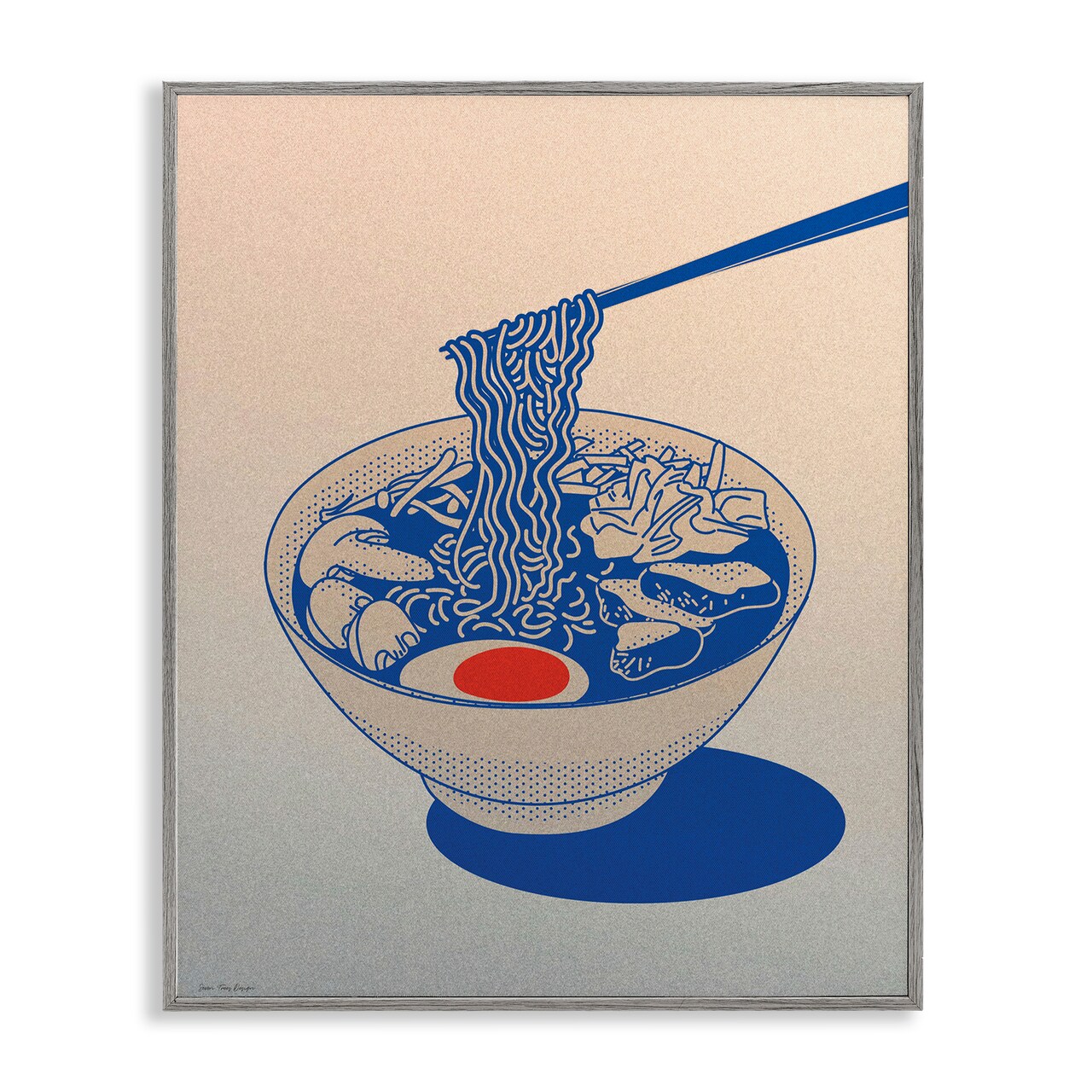 Stupell Industries Ramen Noodle Bowl Gradient Framed Giclee, design by Seven Trees Design